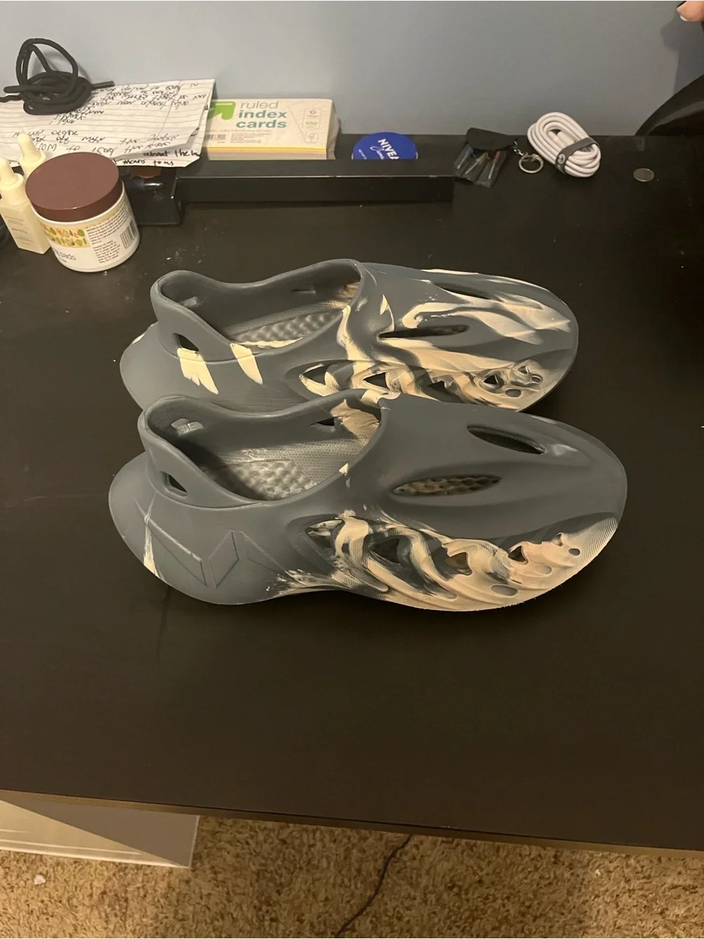 Gray and Cream Foam Slip-On Clog